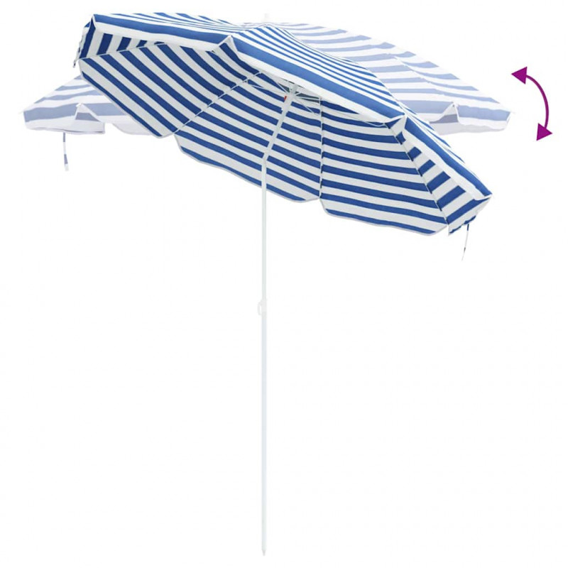 Parasol plażowy Niebieski i biały 263 x 263 x 272 cm