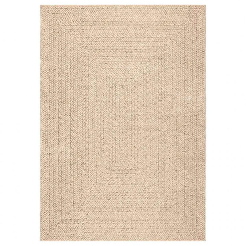 Dywan ZIZUR, beżowy, 200x290 cm, stylizowany na jutowy