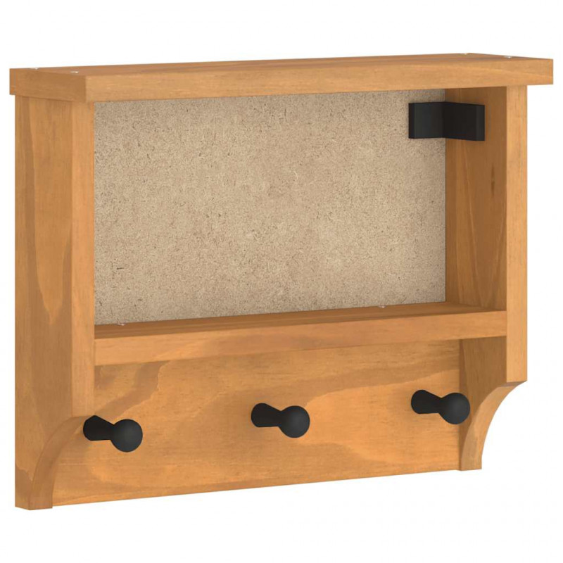 Wieszak ścienny na ubrania SANDNES 45x12x35cm Drewno lite Sosna