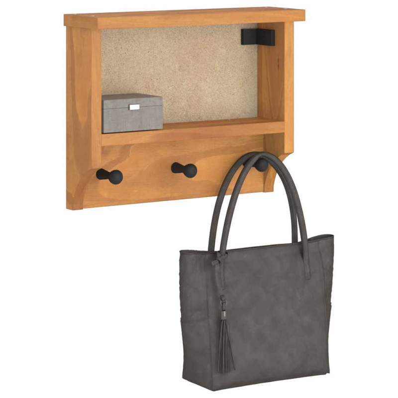 Wieszak ścienny na ubrania SANDNES 45x12x35cm Drewno lite Sosna