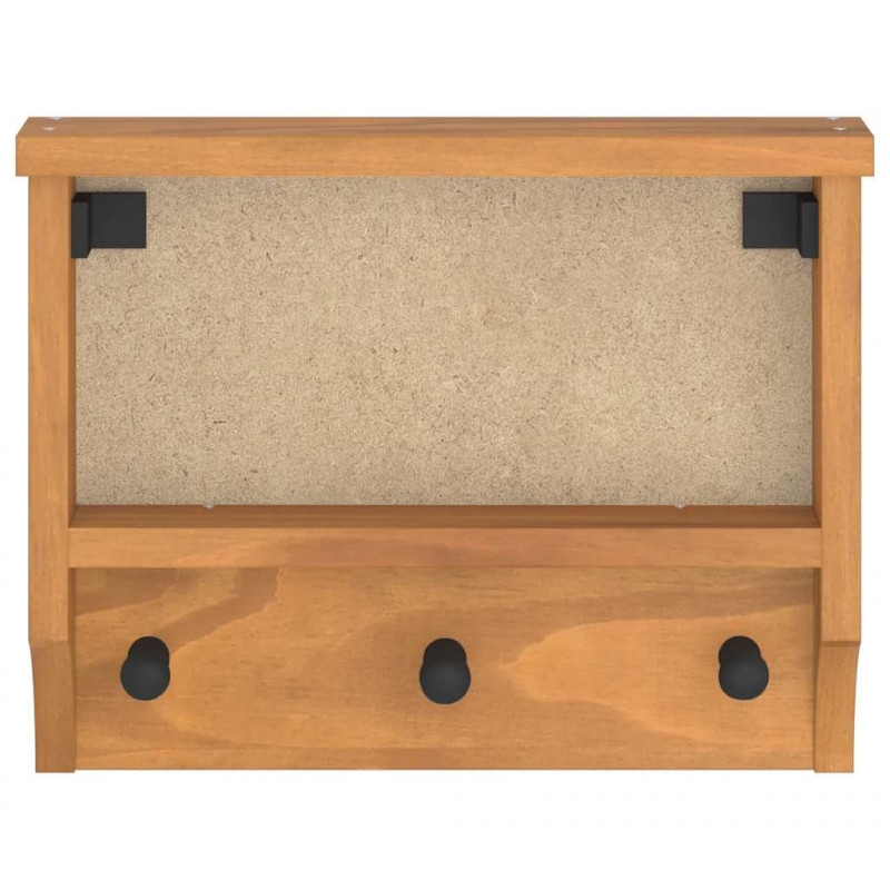 Wieszak ścienny na ubrania SANDNES 45x12x35cm Drewno lite Sosna