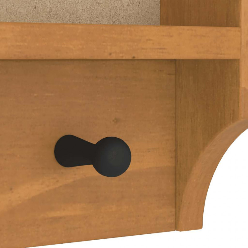 Wieszak ścienny na ubrania SANDNES 45x12x35cm Drewno lite Sosna