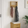 Wieszak ścienny na ubrania SANDNES 45x12x35cm Drewno lite Sosna