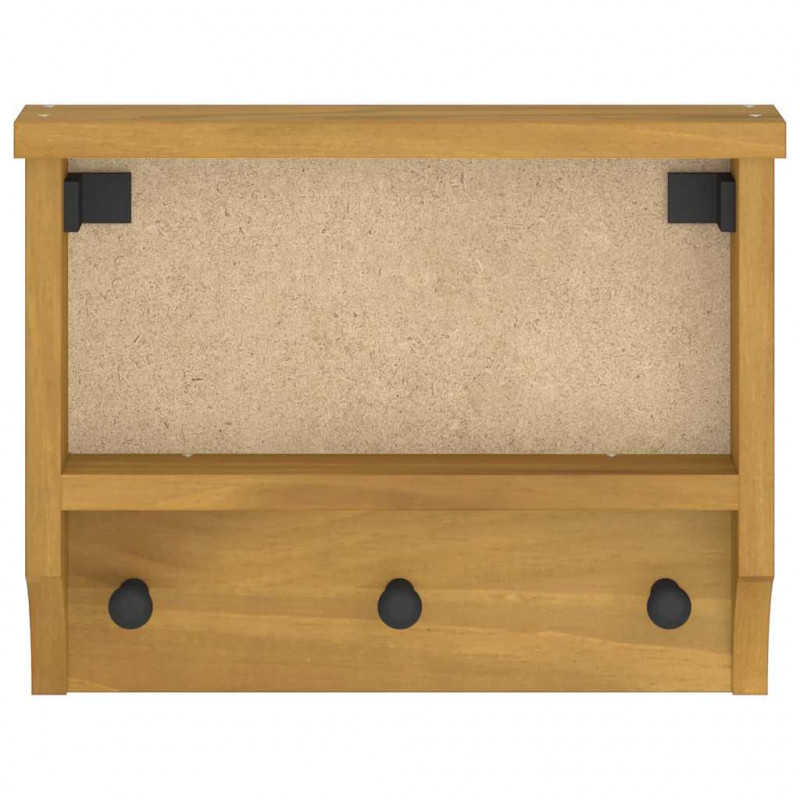 Wieszak ścienny na ubrania SANDNES 45x12x35cm Drewno lite Sosna