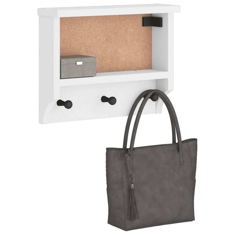 Wieszak ścienny na ubrania SANDNES 45x12x35cm Drewno lite Sosna