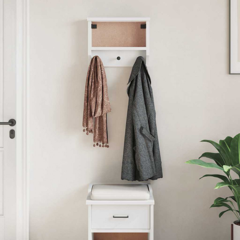 Wieszak ścienny na ubrania SANDNES 45x12x35cm Drewno lite Sosna