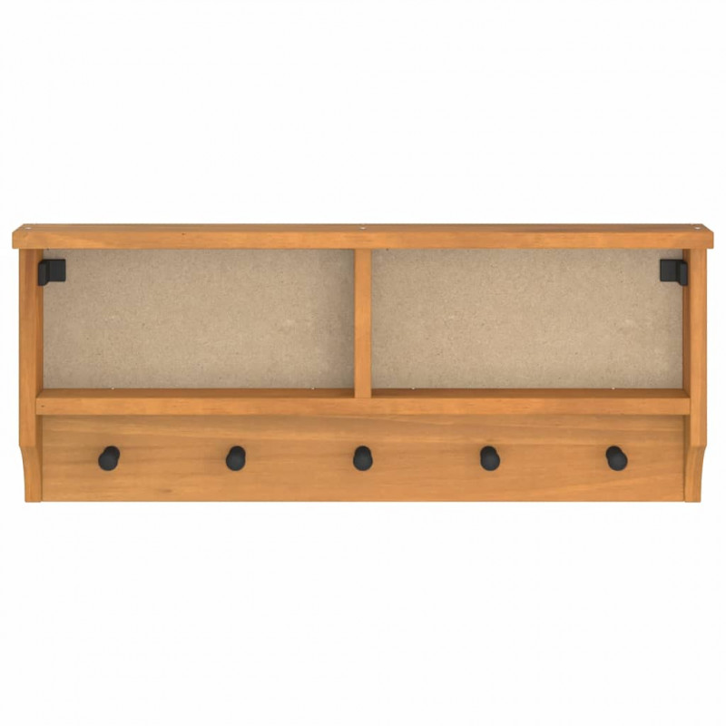 Wieszak ścienny na ubrania SANDNES 87x12x35cm Drewno lite Sosna