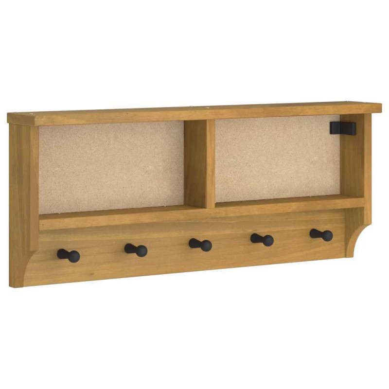 Wieszak ścienny na ubrania SANDNES 87x12x35cm Drewno lite Sosna