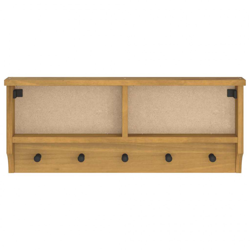 Wieszak ścienny na ubrania SANDNES 87x12x35cm Drewno lite Sosna