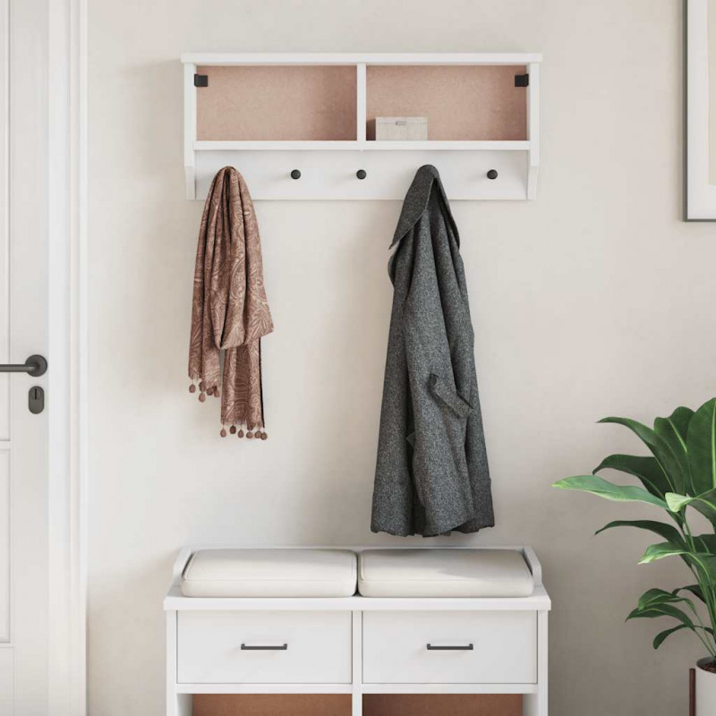 Wieszak ścienny na ubrania SANDNES 87x12x35cm Drewno lite Sosna