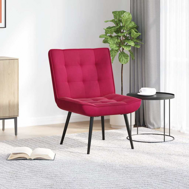 Fotel relaksacyjny wino czerwone 64x74x84 cm aksamit