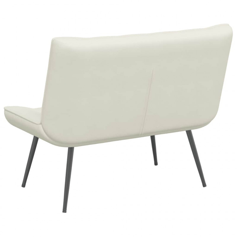 Ławka kremowa 110x74x84 cm aksamitna