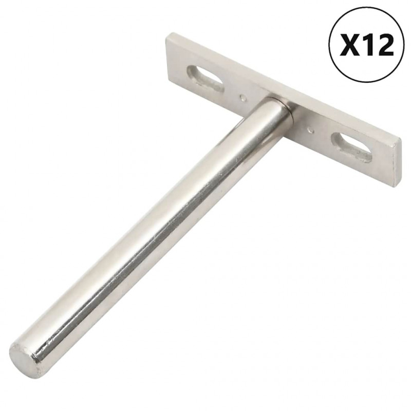 Wsporniki półek pływających, 12 szt., Ø10x100 mm, stal węglowa