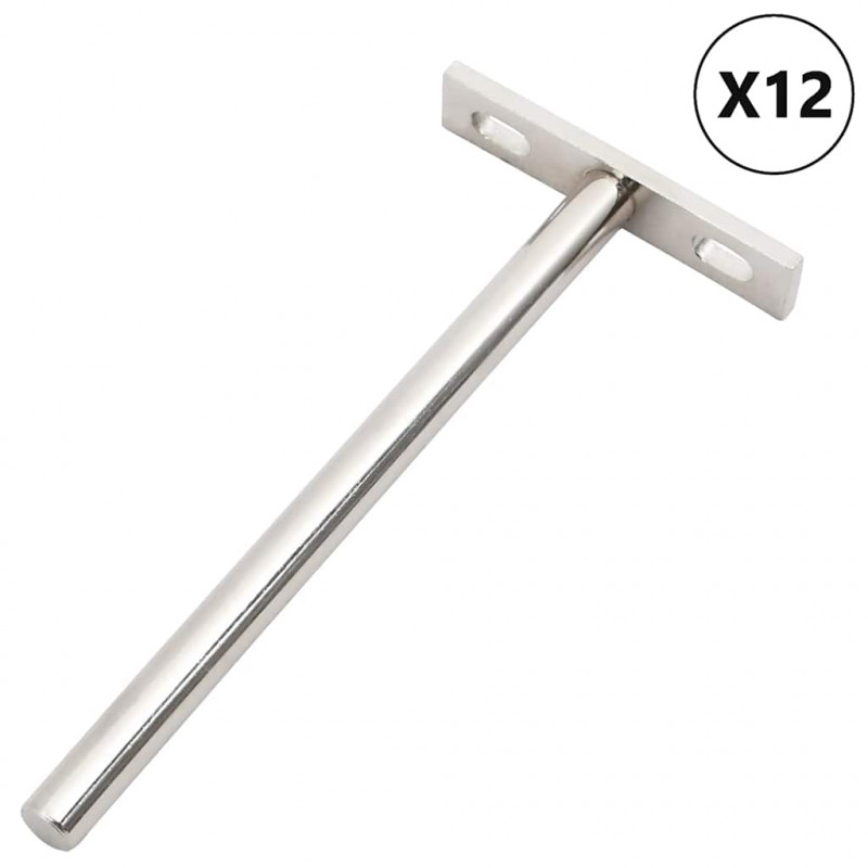 Wsporniki półek pływających, 12 szt., Ø10x150 mm, stal węglowa