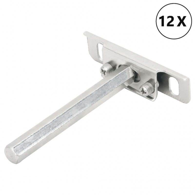 Wsporniki półek pływających, 12 szt., Ø12x100 mm, stal węglowa