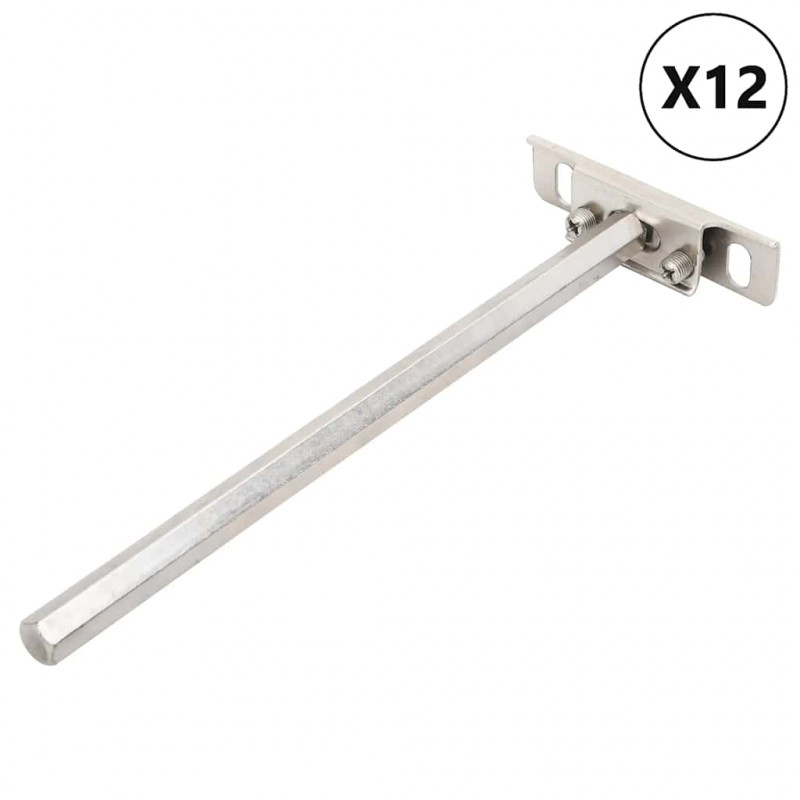 Wsporniki półek pływających, 12 szt., Ø12x200 mm, stal węglowa