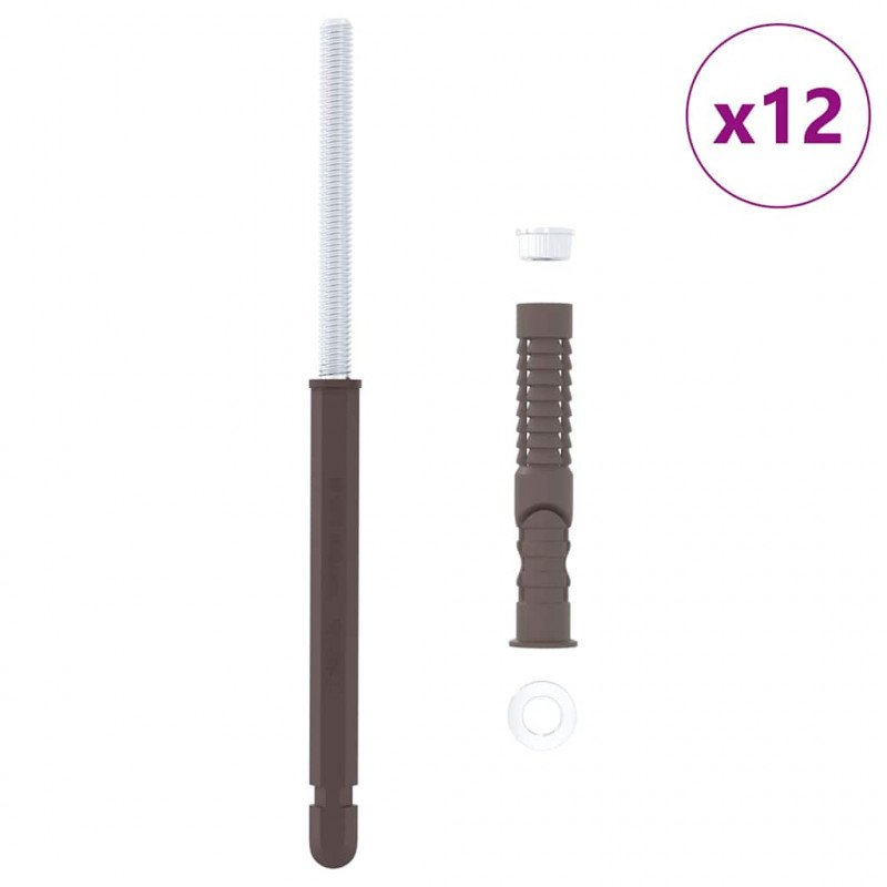 Uchwyty do półek wiszących 12 pcs Beżowy Ø10 x 170 mm Stal