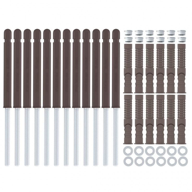Uchwyty do półek wiszących 12 pcs Beżowy Ø10 x 170 mm Stal