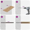 Uchwyty do półek wiszących 12 pcs Beżowy Ø10 x 170 mm Stal