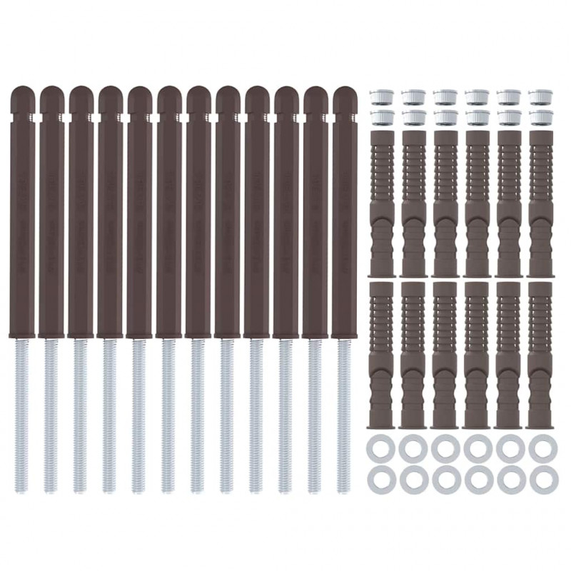 Uchwyty do półek wiszących 12 pcs Beżowy Ø12 x 190 mm Stal