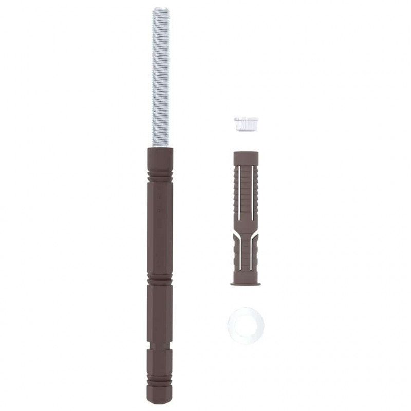 Uchwyty do półek wiszących 12 pcs Beżowy Ø14 x 210 mm Stal