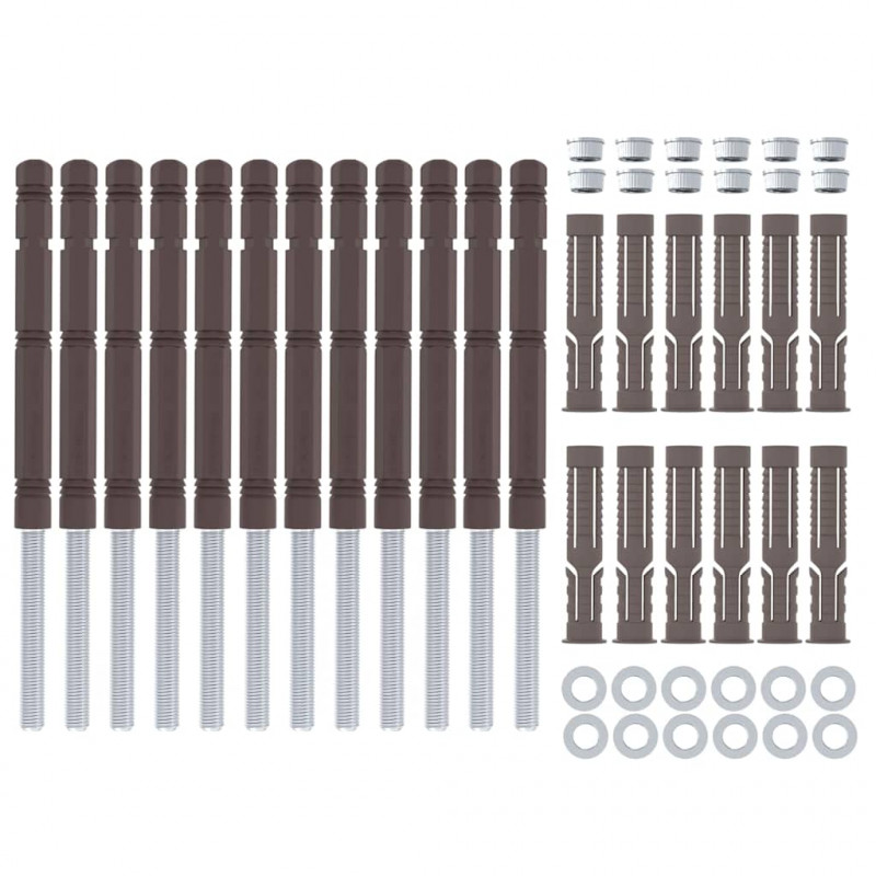 Uchwyty do półek wiszących 12 pcs Beżowy Ø14 x 210 mm Stal