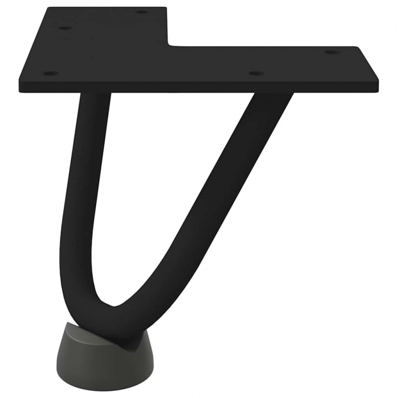 Nogi do stolika kawowego w kształcie spinki do włosów 4 szt. Czarne 10 cm Stal lite