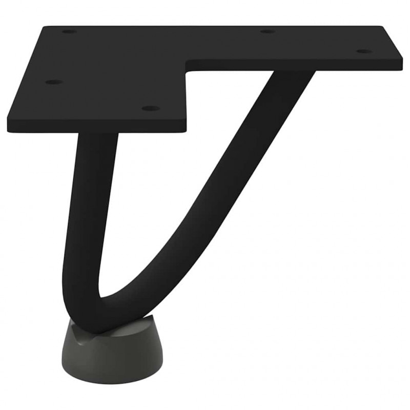 Nogi do stolika kawowego w kształcie spinki do włosów 4 szt. Czarne 10 cm Stal lite
