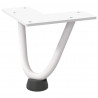 Nogi do stolika kawowego w kształcie spinki do włosów 4 szt. Białe 10 cm Stal lite