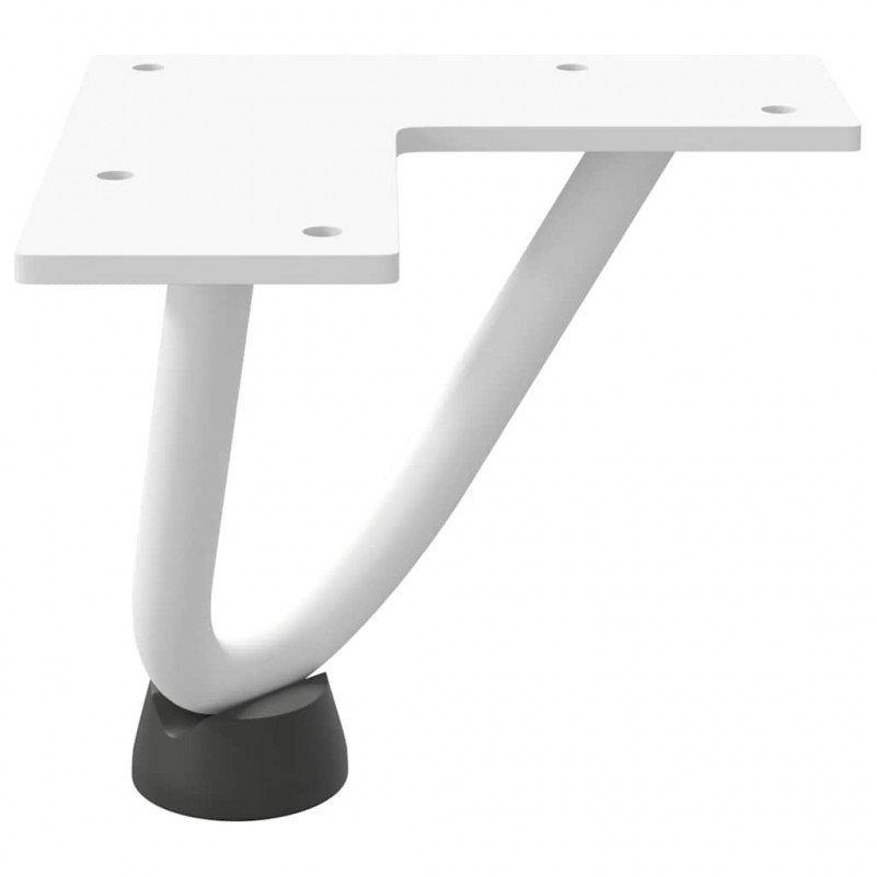 Nogi do stolika kawowego w kształcie spinki do włosów 4 szt. Białe 10 cm Stal lite