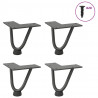 Nogi do stolika kawowego 4 szt. Antracyt 10 cm Stal lite