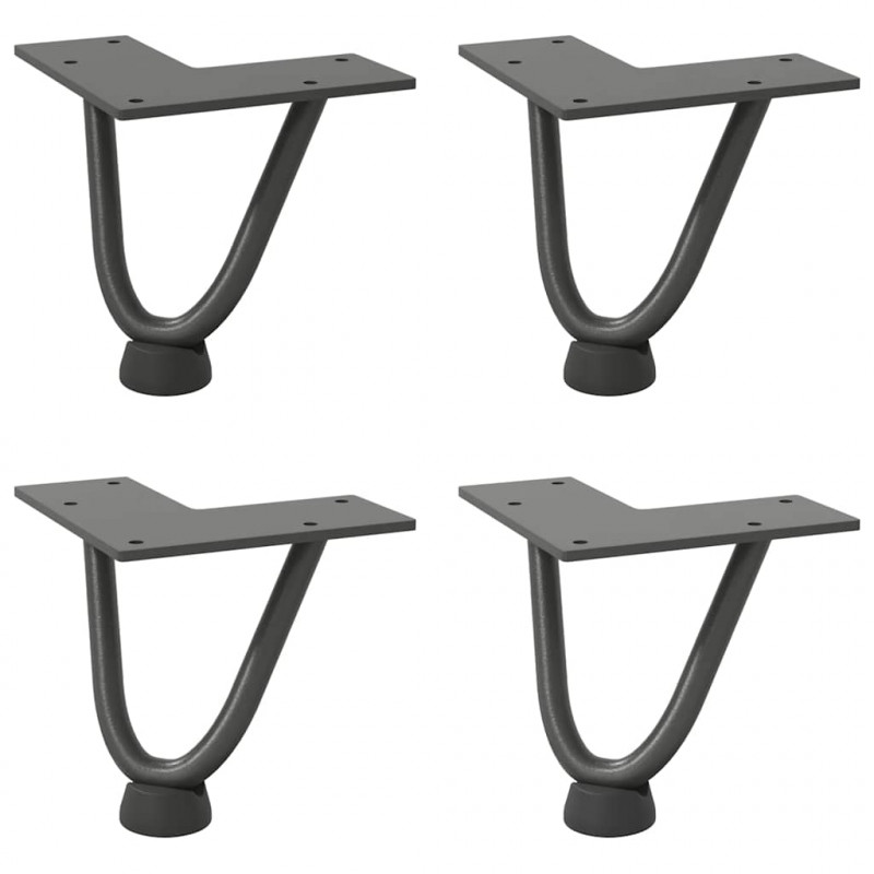 Nogi do stolika kawowego 4 szt. Antracyt 10 cm Stal lite