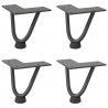 Nogi do stolika kawowego 4 szt. Antracyt 10 cm Stal lite
