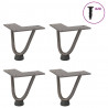 Nogi do stolika kawowego z szpilkami 4 szt. Naturalna stal 10 cm Solidna stal