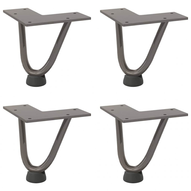 Nogi do stolika kawowego z szpilkami 4 szt. Naturalna stal 10 cm Solidna stal