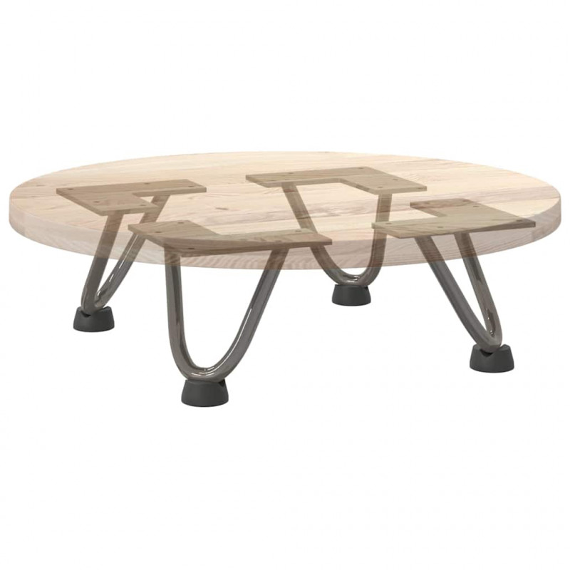 Nogi do stolika kawowego z szpilkami 4 szt. Naturalna stal 10 cm Solidna stal