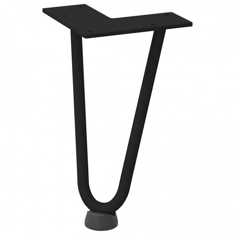 Nogi do stolika kawowego w kształcie spinki do włosów 4 szt. Czarne 20 cm Stal lite