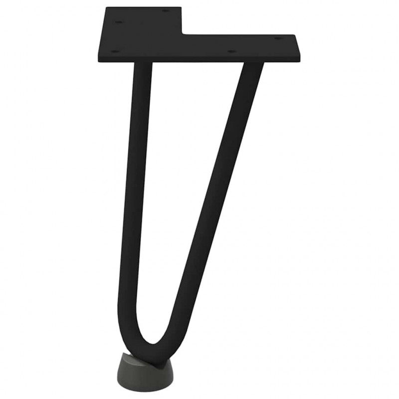 Nogi do stolika kawowego w kształcie spinki do włosów 4 szt. Czarne 20 cm Stal lite