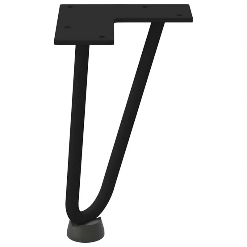 Nogi do stolika kawowego w kształcie spinki do włosów 4 szt. Czarne 20 cm Stal lite