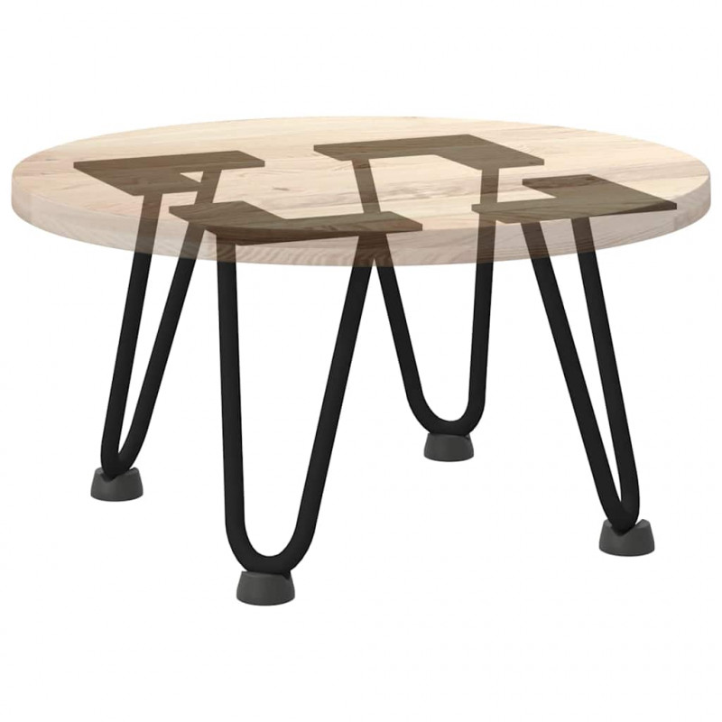 Nogi do stolika kawowego w kształcie spinki do włosów 4 szt. Czarne 20 cm Stal lite
