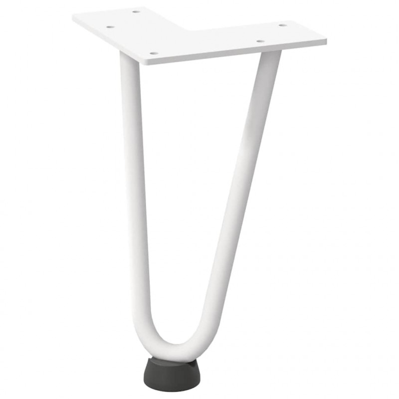 Nogi do stolika kawowego w kształcie spinki do włosów 4 szt. Białe 20 cm Stal lite