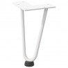 Nogi do stolika kawowego w kształcie spinki do włosów 4 szt. Białe 20 cm Stal lite