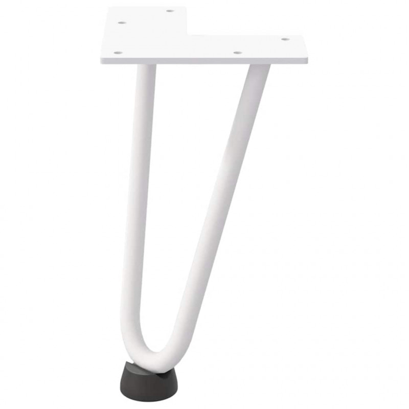 Nogi do stolika kawowego w kształcie spinki do włosów 4 szt. Białe 20 cm Stal lite