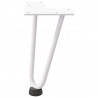 Nogi do stolika kawowego w kształcie spinki do włosów 4 szt. Białe 20 cm Stal lite