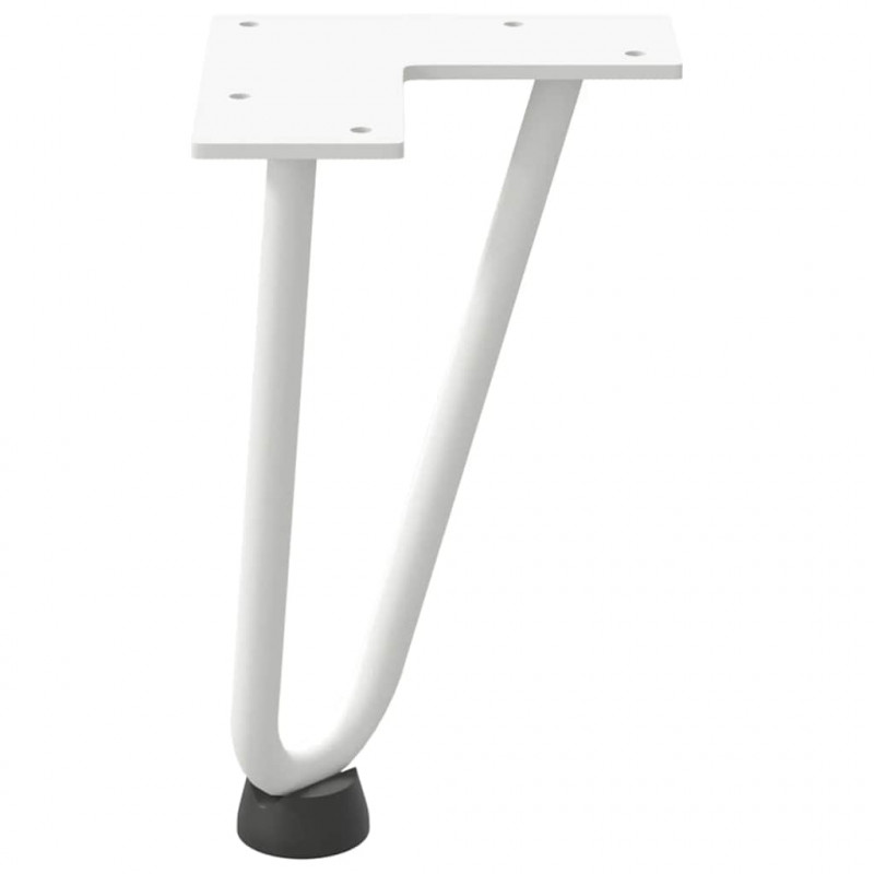 Nogi do stolika kawowego w kształcie spinki do włosów 4 szt. Białe 20 cm Stal lite