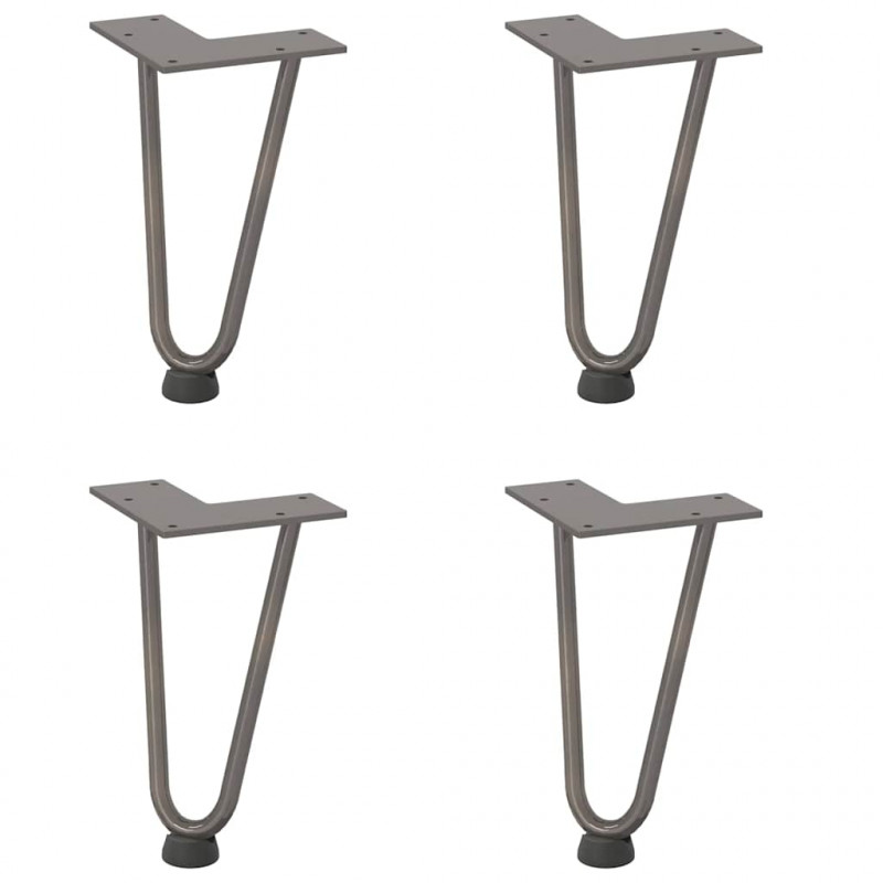 Nogi do stolika kawowego z szpilkami 4 szt. Naturalna stal 20 cm Solidna stal