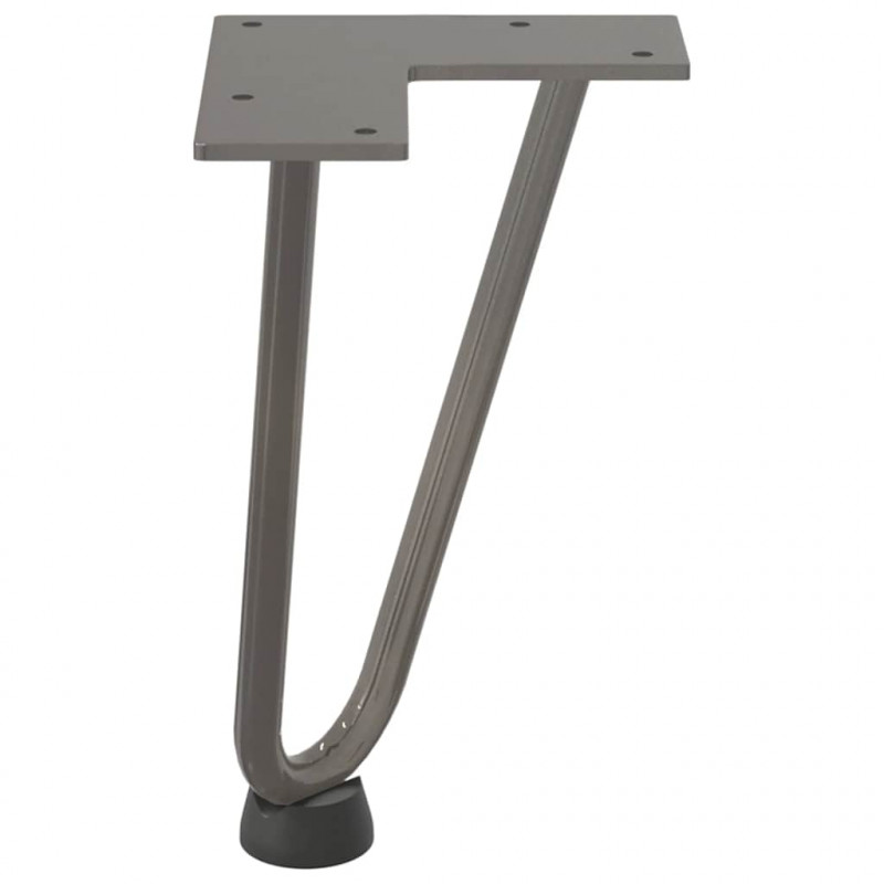 Nogi do stolika kawowego z szpilkami 4 szt. Naturalna stal 20 cm Solidna stal