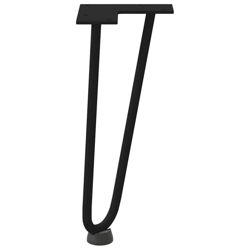 Nogi do stolika kawowego w kształcie spinki do włosów 4 szt. Czarne 30 cm Stal lite