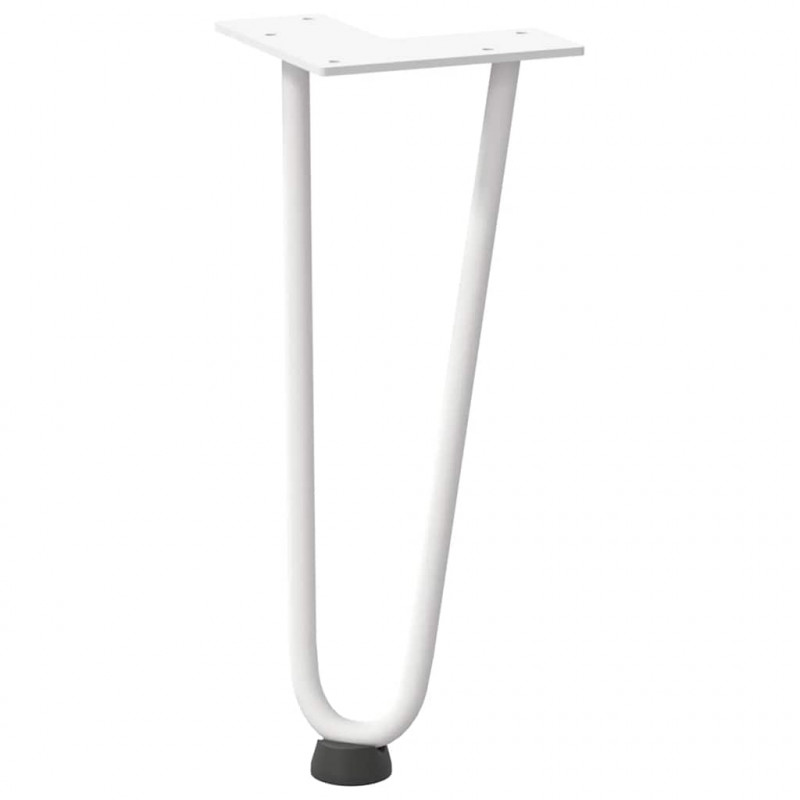 Nogi do stolika kawowego w kształcie spinki do włosów 4 szt. Białe 30 cm Stal lite
