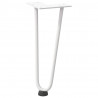 Nogi do stolika kawowego w kształcie spinki do włosów 4 szt. Białe 30 cm Stal lite